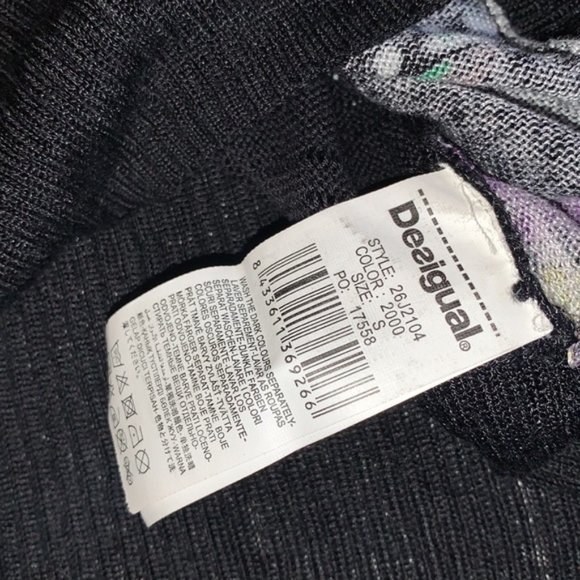 Desigual Charcoal Butterfly Dress - Women’s Size Small - Picture 10 of 11